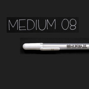 Gelly Roll valkoinen geelikynä 0,4mm Medium 08