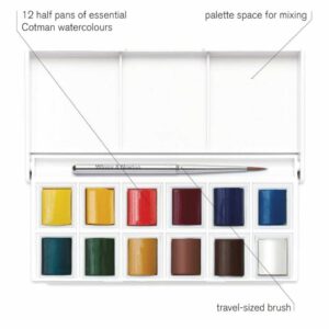 Alternative view of WN Cotman pocket sketchers box 12x1/2 akvarellinappia
