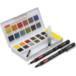 Alternative view of Derwent Line and Wash paint set