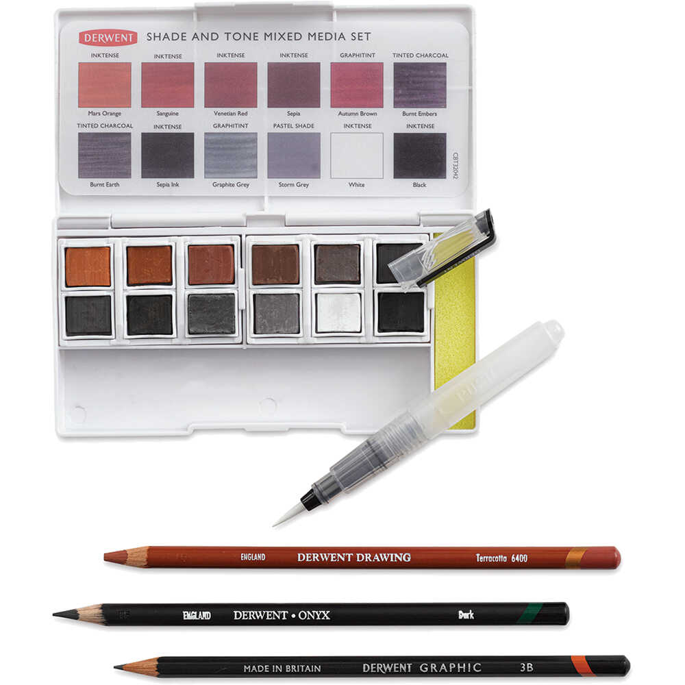 Derwent Shade and tone mixed media set