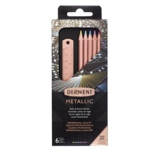 Derwent metallic pencils + 15cm viivain